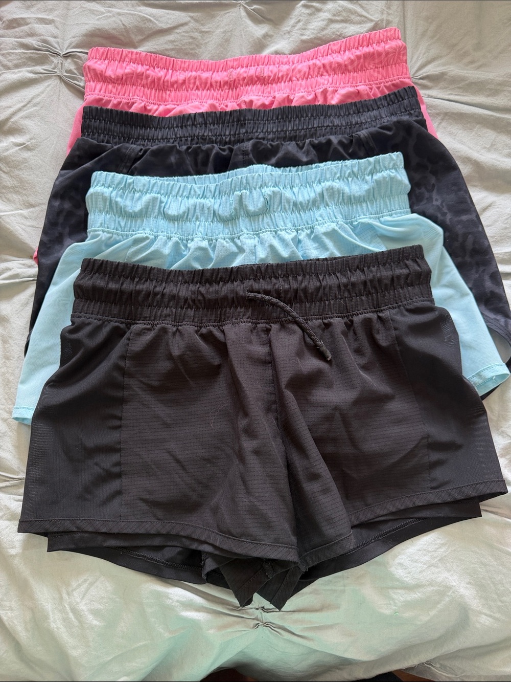 all in motion Girls' Active Shorts - Black, Light Blue, Pink